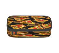 FEYUNYAN Large Capacity Pencil Case for School, Office Supplies, Pizza 3D, Multi-Layer Organization Travel Toiletry Bag, Durable Oxford Fabric Zippered Pencil Box for Students, Artists