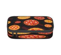 FEYUNYAN Large Capacity Pencil Case for School, Office Supplies, Pizza Food, Multi-Layer Organization Travel Toiletry Bag, Durable Oxford Fabric Zippered Pencil Box for Students, Artists