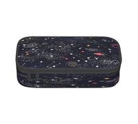 FEYUNYAN Large Capacity Pencil Case for School, Office Supplies, Star Galaxies, Multi-Layer Organization Travel Toiletry Bag, Durable Oxford Fabric Zippered Pencil Box for Students, Artists