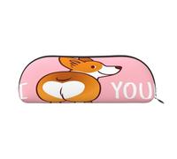 FEYUNYAN Large Capacity Pencil Case for School & Travel, Dog Pen Pouch, Leather Semi-Circle Organizer for Boys Girls Teens Students, Stationery Organizer Office Makeup Bag for Women Men