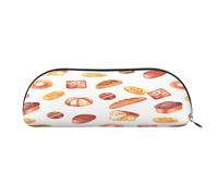 FEYUNYAN Large Capacity Pencil Case for School & Travel, Painted Bread Pen Pouch, Leather Semi-Circle Organizer for Boys Girls Teens Students, Stationery Organizer Office Makeup Bag for Women Men