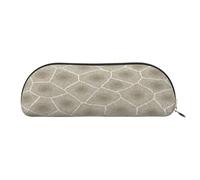 FEYUNYAN Large Capacity Pencil Case for School & Travel, Petoskey Stone Pen Pouch, Leather Semi-Circle Organizer for Boys Girls Teens Students, Stationery Organizer Office Makeup Bag for Women Men