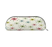 FEYUNYAN Large Capacity Pencil Case for School & Travel, Stars Pen Pouch, Leather Semi-Circle Organizer for Boys Girls Teens Students, Stationery Organizer Office Makeup Bag for Women Men