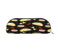FEYUNYAN Large Capacity Pencil Case for School & Travel, Tuesday Party Pen Pouch, Leather Semi-Circle Organizer for Boys Girls Teens Students, Stationery Organizer Office Makeup Bag for Women Men