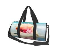 FEYUNYAN Large Capacity Round Duffel Bag, Beach Conch Seascape, Spacious Travel Tote with Adjustable Strap, Water-Resistant Gym Bag for Sports, Beach, Weekend Trips