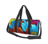 FEYUNYAN Large Capacity Round Duffel Bag, Colorful Sunflower, Spacious Travel Tote with Adjustable Strap, Water-Resistant Gym Bag for Sports, Beach, Weekend Trips