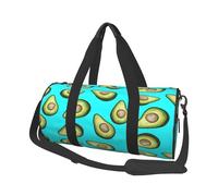 FEYUNYAN Large Capacity Round Duffel Bag, Fresh Tropical Fruit Avocado, Spacious Travel Tote with Adjustable Strap, Water-Resistant Gym Bag for Sports, Beach, Weekend Trips