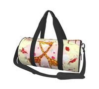 FEYUNYAN Large Capacity Round Duffel Bag, Giraffe Flower Butterfly, Spacious Travel Tote with Adjustable Strap, Water-Resistant Gym Bag for Sports, Beach, Weekend Trips