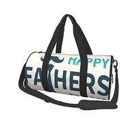 FEYUNYAN Large Capacity Round Duffel Bag, Happy Fathers Day, Spacious Travel Tote with Adjustable Strap, Water-Resistant Gym Bag for Sports, Beach, Weekend Trips