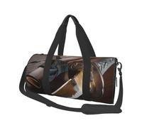 FEYUNYAN Large Capacity Round Duffel Bag, Japan Samurai Sword, Spacious Travel Tote with Adjustable Strap, Water-Resistant Gym Bag for Sports, Beach, Weekend Trips