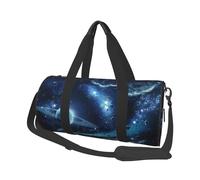 FEYUNYAN Large Capacity Round Duffel Bag, Moon Stars Planets, Spacious Travel Tote with Adjustable Strap, Water-Resistant Gym Bag for Sports, Beach, Weekend Trips