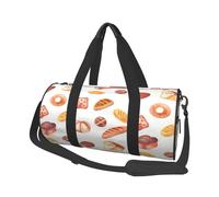 FEYUNYAN Large Capacity Round Duffel Bag, Painted Bread, Spacious Travel Tote with Adjustable Strap, Water-Resistant Gym Bag for Sports, Beach, Weekend Trips