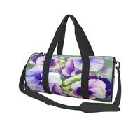 FEYUNYAN Large Capacity Round Duffel Bag, Pansy Perfection, Spacious Travel Tote with Adjustable Strap, Water-Resistant Gym Bag for Sports, Beach, Weekend Trips