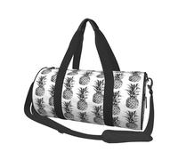 FEYUNYAN Large Capacity Round Duffel Bag, Tropical Pineapple Fruit, Spacious Travel Tote with Adjustable Strap, Water-Resistant Gym Bag for Sports, Beach, Weekend Trips