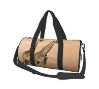 FEYUNYAN Large Capacity Round Duffel Bag, Two Giraffe Running Barren, Spacious Travel Tote with Adjustable Strap, Water-Resistant Gym Bag for Sports, Beach, Weekend Trips