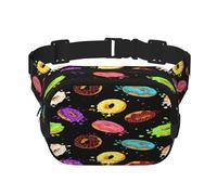 FEYUNYAN Large Square Waist Pack, Double-Layer Crossbody Fanny Pack, Water-Resistant Twill Bag with Adjustable Belt & Anti-Theft Pocket for Hiking, Cycling, Ring Bread Jam, 23x16cm