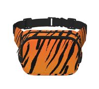 FEYUNYAN Large Square Waist Pack, Double-Layer Crossbody Fanny Pack, Water-Resistant Twill Bag with Adjustable Belt & Anti-Theft Pocket for Hiking, Cycling, Tiger Stripe, 23x16cm