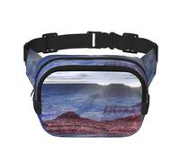 FEYUNYAN Large Square Waist Pack, Double-Layer Crossbody Fanny Pack, Water-Resistant Twill Bag with Adjustable Belt & Anti-Theft Pocket for Hiking, Cycling, Grand Canyon, 23x16cm