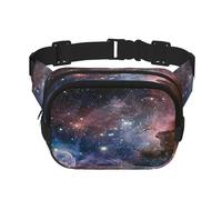 FEYUNYAN Large Square Waist Pack, Double-Layer Crossbody Fanny Pack, Water-Resistant Twill Bag with Adjustable Belt & Anti-Theft Pocket for Hiking, Cycling, Universe Milky Way Galaxy, 23x16cm