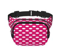 FEYUNYAN Large Square Waist Pack, Double-Layer Crossbody Fanny Pack, Water-Resistant Twill Bag with Adjustable Belt & Anti-Theft Pocket for Hiking, Cycling, Big White dot, 23x16cm