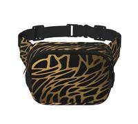 FEYUNYAN Large Square Waist Pack, Double-Layer Crossbody Fanny Pack, Water-Resistant Twill Bag with Adjustable Belt & Anti-Theft Pocket for Hiking, Cycling, Leopard Tiger, 23x16cm