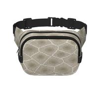 FEYUNYAN Large Square Waist Pack, Double-Layer Crossbody Fanny Pack, Water-Resistant Twill Bag with Adjustable Belt & Anti-Theft Pocket for Hiking, Cycling, Petoskey Stone, 23x16cm