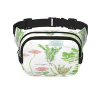 FEYUNYAN Large Square Waist Pack, Double-Layer Crossbody Fanny Pack, Water-Resistant Twill Bag with Adjustable Belt & Anti-Theft Pocket for Hiking, Cycling, Springtime Herb Garden, 23x16cm
