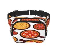 FEYUNYAN Large Square Waist Pack, Double-Layer Crossbody Fanny Pack, Water-Resistant Twill Bag with Adjustable Belt & Anti-Theft Pocket for Hiking, Cycling, Pizza Food, 23x16cm