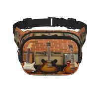 FEYUNYAN Large Square Waist Pack, Double-Layer Crossbody Fanny Pack, Water-Resistant Twill Bag with Adjustable Belt & Anti-Theft Pocket for Hiking, Cycling, Guitar Collection, 23x16cm
