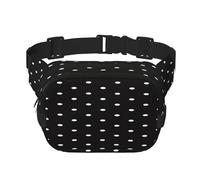 FEYUNYAN Large Square Waist Pack, Double-Layer Crossbody Fanny Pack, Water-Resistant Twill Bag with Adjustable Belt & Anti-Theft Pocket for Hiking, Cycling, White Dot Pattern, 23x16cm