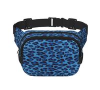 FEYUNYAN Large Square Waist Pack, Double-Layer Crossbody Fanny Pack, Water-Resistant Twill Bag with Adjustable Belt & Anti-Theft Pocket for Hiking, Cycling, Leopard Skin Animal, 23x16cm