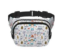 FEYUNYAN Large Square Waist Pack, Double-Layer Crossbody Fanny Pack, Water-Resistant Twill Bag with Adjustable Belt & Anti-Theft Pocket for Hiking, Cycling, Nature Wildlands Activities, 23x16cm