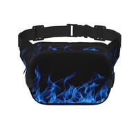 FEYUNYAN Large Square Waist Pack, Double-Layer Crossbody Fanny Pack, Water-Resistant Twill Bag with Adjustable Belt & Anti-Theft Pocket for Hiking, Cycling, Blue Flame, 23x16cm