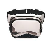 FEYUNYAN Large Square Waist Pack, Double-Layer Crossbody Fanny Pack, Water-Resistant Twill Bag with Adjustable Belt & Anti-Theft Pocket for Hiking, Cycling, Iceland, 23x16cm