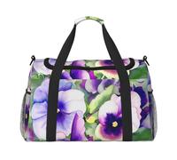 FEYUNYAN Large Tote Bag with Adjustable Strap Water-Resistant Travel Duffel | Pansy Perfection, Heavy-Duty Twill Crossbody Bag For Gym, Weekend Trips & Outdoor Sports, With Anti-Slip Handles