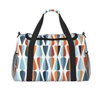 FEYUNYAN Large Tote Bag with Adjustable Strap, Water-Resistant Travel Duffel with Anti-Slip Handles, Mid Century Modern Drop Shapes, Heavy-Duty Crossbody Bag for Gym, Weekend Trips & Outdoor Sports