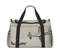 FEYUNYAN Large Tote Bag with Adjustable Strap, Water-Resistant Travel Duffel with Anti-Slip Handles, World War 2 Aircraft Airplane, Heavy-Duty Crossbody Bag for Gym, Weekend Trips & Outdoor Sports
