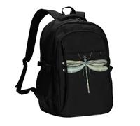 FEYUNYAN Large USB Charging Travel Backpack, 40L Anti-Theft Laptop Backpack for Men & Women, Dragonfly Black Multi-Pocket Hiking Pack, Water-Resistant School Bag for Work, Hiking & Camping
