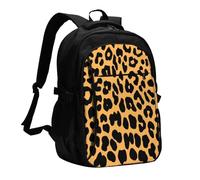 FEYUNYAN Large USB Charging Travel Backpack, 40L Anti-Theft Laptop Backpack for Men & Women, Leopard Multi-Pocket Hiking Pack, Water-Resistant School Bag for Work, Hiking & Camping