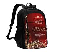 FEYUNYAN Large USB Charging Travel Backpack, 40L Anti-Theft Laptop Backpack for Men & Women, Merry Christmas Multi-Pocket Hiking Pack, Water-Resistant School Bag for Work, Hiking & Camping
