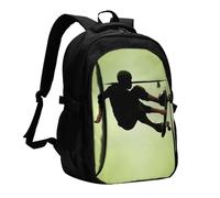 FEYUNYAN Large USB Charging Travel Backpack, 40L Anti-Theft Laptop Backpack for Men & Women, Skateboard Multi-Pocket Hiking Pack, Water-Resistant School Bag for Work, Hiking & Camping