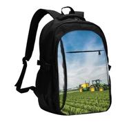 FEYUNYAN Large USB Charging Travel Backpack, 40L Anti-Theft Laptop Backpack for Men & Women, Tractor farm Multi-Pocket Hiking Pack, Water-Resistant School Bag for Work, Hiking & Camping