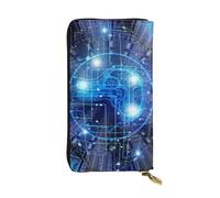 FEYUNYAN Leather Clutch Wallet for Women, Large Capacity Id Card Organizer | Artificial Intelligence Brain, Women Purse With Zipper Pocket, Long Wallet Clutch For Ladies (Travel, Office, Everyday Use)
