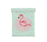 FEYUNYAN Leather Coin Purse for Women, Flamingos, Slim RFID Blocking Coin Purse Wallet for Men, Mini Zipper Pouch, Small Item Organizer for Cash Coins Cards, Automatic Snap Closure Travel Essentials