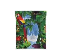 FEYUNYAN Leather Coin Purse for women, Macaw, Slim Rfid Blocking Coin Purse Wallet For Women Men, Mini Zipper Pouch, Small Item Organizer For Cash Coins Cards, Automatic Snap Closure Travel Essentials