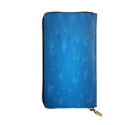 FEYUNYAN Leather Long Clutch Wallet for Women, Large Capacity ID Card Organizer with Zipper Pocket, Blue Beautful Butterfly Women Purse, Long Wallet Clutch for Ladies (Travel, Office, Everyday Use)