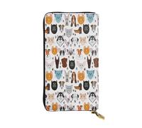 FEYUNYAN Leather Long Clutch Wallet for Women, Large Capacity ID Card Organizer with Zipper Pocket, Cat Dog Bulldog Beagle Women Purse, Long Wallet Clutch for Ladies (Travel, Office, Everyday Use)