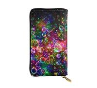 FEYUNYAN Leather Long Clutch Wallet for Women, Large Capacity ID Card Organizer with Zipper Pocket, Colorful Rainbow Stars Women Purse, Long Wallet Clutch for Ladies (Travel, Office, Everyday Use)