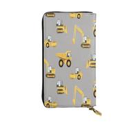 FEYUNYAN Leather Long Clutch Wallet for Women, Large Capacity ID Card Organizer with Zipper Pocket, Construction Trucks Women Purse, Long Wallet Clutch for Ladies (Travel, Office, Everyday Use)