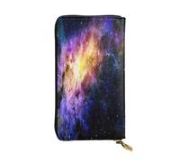 FEYUNYAN Leather Long Clutch Wallet for Women, Large Capacity ID Card Organizer with Zipper Pocket, Galaxy in The Universe Women Purse, Long Wallet Clutch for Ladies (Travel, Office, Everyday Use)